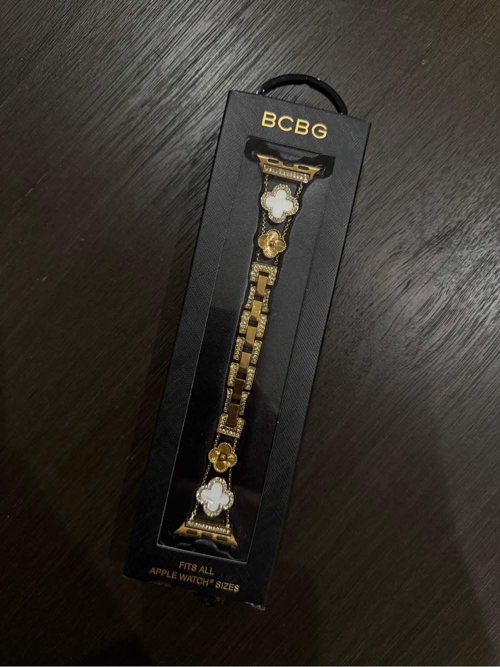 BCBG Gold and White Clover Link Watch Band